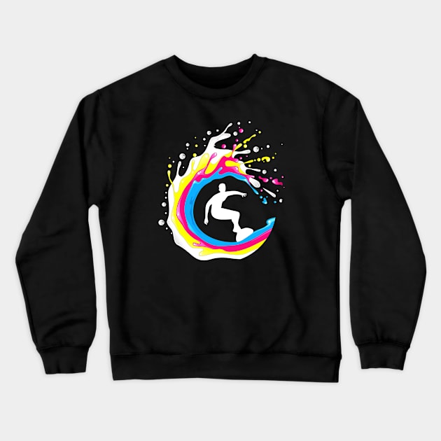 colorful surfing Crewneck Sweatshirt by graphicganga